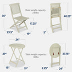 Best Choice Products 3-Piece Acacia Wood Bistro Set, Folding Patio Furniture w/ 2 Chairs, Table - Natural - image 18