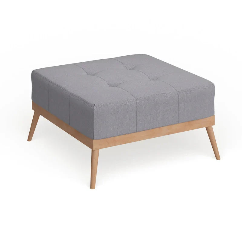 Christopher Knight Home Carson Lund Mid-Century Tufted Fabric Square Ottoman - image 7