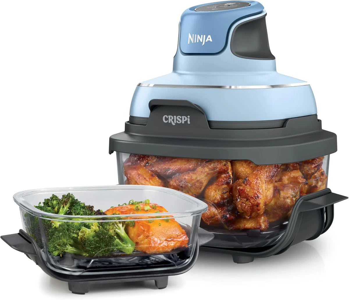 Ninja Crispi 4-in-1 Portable Glass Air Fryer Cooking System, 1500W, 4QT & 6-Cup TempWare Glass Containers with Storage Lids, Microwave, Freezer & Dishwasher Safe - image 5
