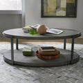 Contemporary Gauntlet Gray Oval Coffee Table - image 1