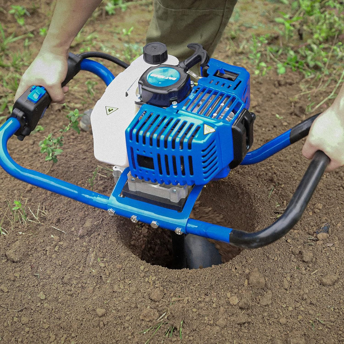 Post Hole Digger Gas Powered, 52cc 2.4 HP 2 Stroke Engine Earth Auger with 8" Drill Bit, EPA Compliant Post Hole Auger - image 6