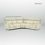 104" 3-Color Genuine Leather Power Reclining Sectional Sofa with Zero Gravity Feature, USB & USB-C Ports, and 2 Stationary Armless Chairs - image 5