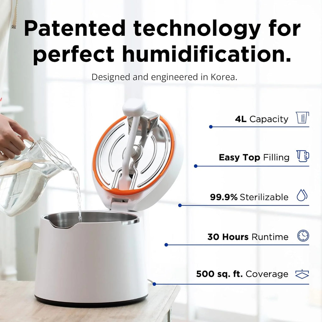 31S Stainless Steel Humidifier, 1Gal/4L, Quiet, Filter-Free - image 2