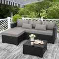 Rattaner 3 Pieces Patio Furniture Set with Ottoman and Outdoor Storage Table - image 1