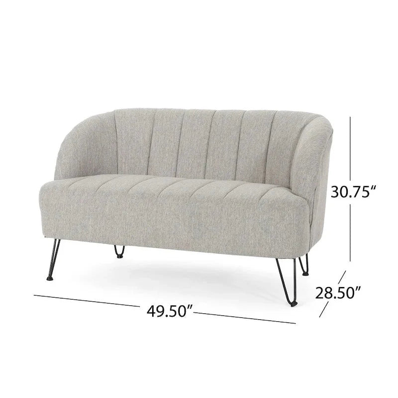 Christopher Knight Home Lupine Contemporary Fabric Loveseat with Hairpin Legs - image 13