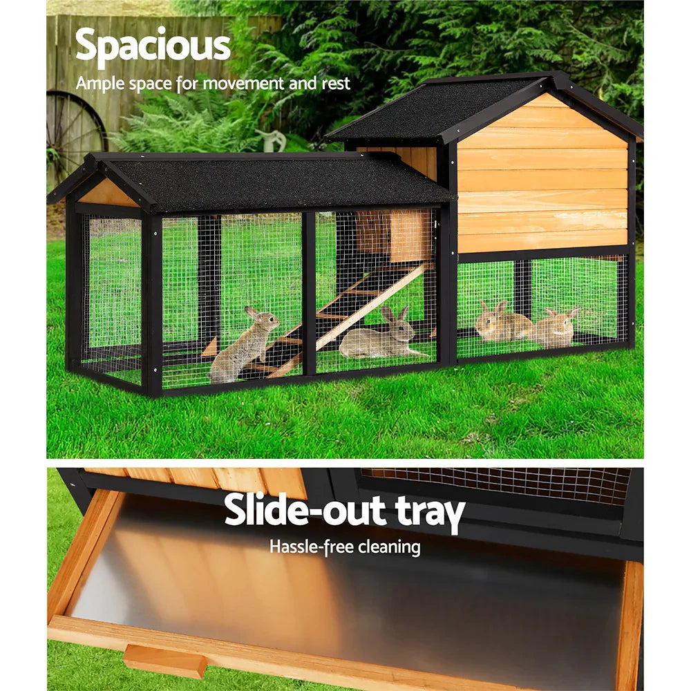 Extra Large Wooden Outdoor Chicken Coop Rabbit Hutch with Run - i.Pet - image 6