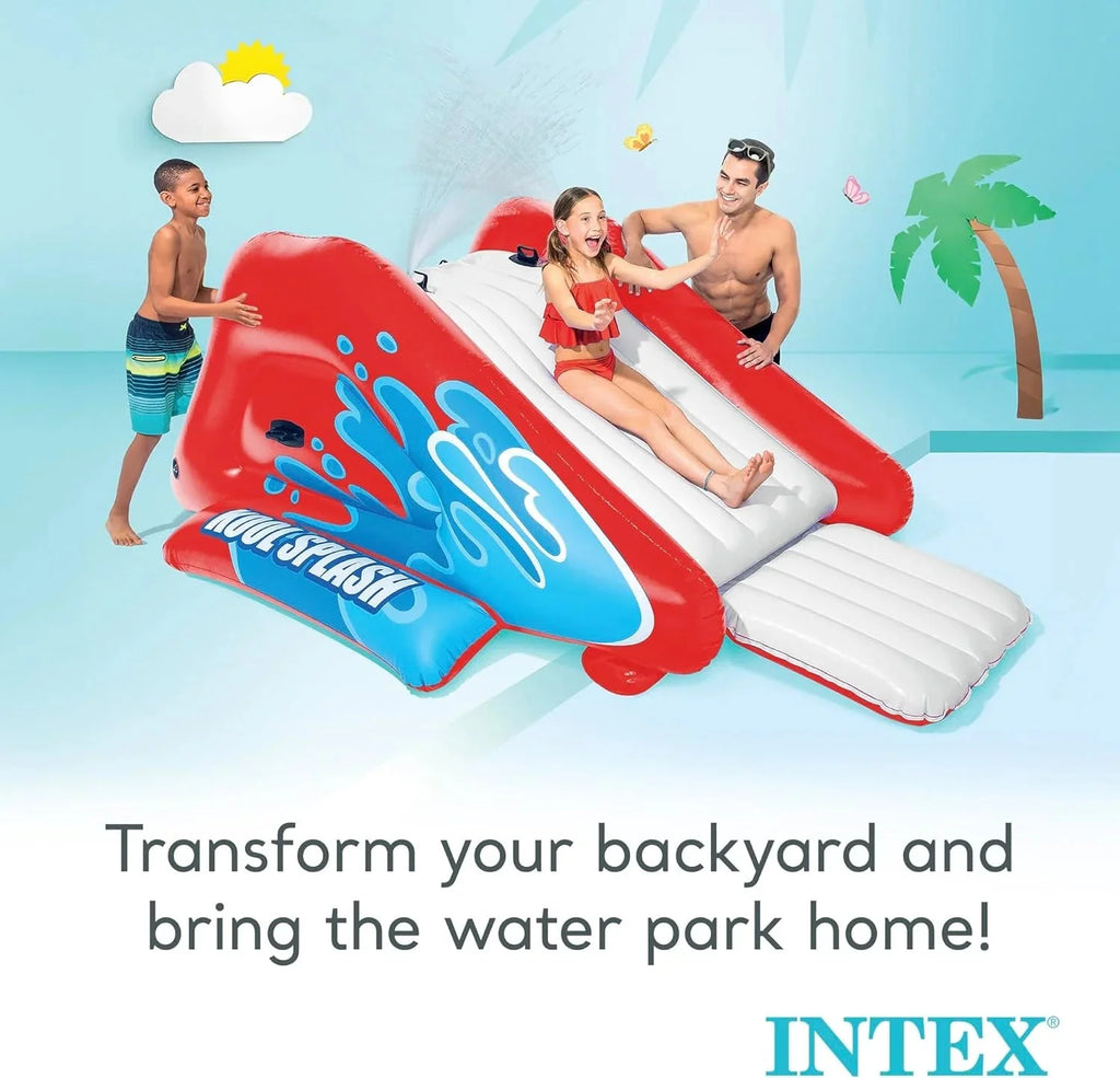 Intex Kool Splash Inflatable Water Slide Swimming Pool Play Center with Built in Sprayers for Kids and Adults, Ages 6 and Up, Blue - image 7