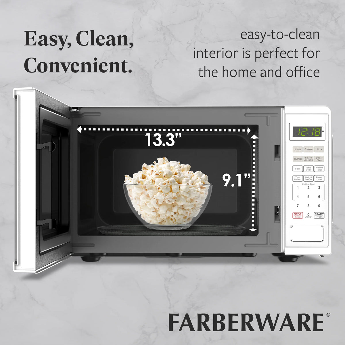 Farberware FMGZ09BKA 0.9 Cu. Ft. Microwave Oven, 900W, Digital Control, LED Display, 6 Cooking Presets, Black - image 24
