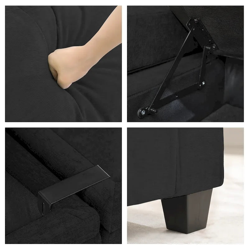 Versatile Chenille Storage Loveseat Sofa - image 17