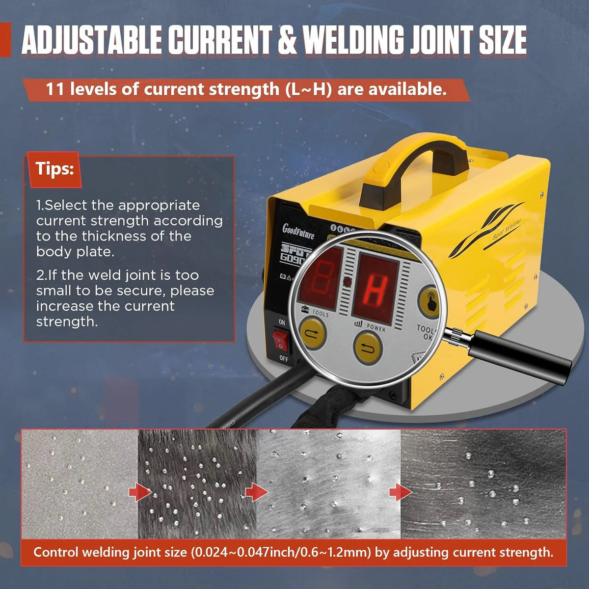 Vehicle Panel Spot Puller Dent Spotter 110V, 3500A Spot Dent Puller Welder, 3KW Car Body Stud Welding Machine Multispot Bonnet Door Repair Tool Kit - image 11
