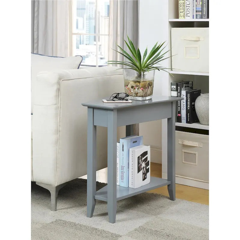 American Heritage Wedge End Table with Shelf by Convenience Concepts - image 10