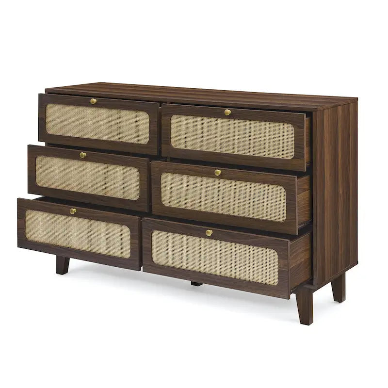 Vintage Wooden Six-Drawer Dresser - Ideal for Bedroom, TV Cabinet, or Living Room Storage - image 8