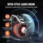 Drain Cleaner Machine 100FT x 1/2 Inch, Auto Feed Sewer Snake Auger on Wheels, 550W Portable Drain Cleaning Machine with 8 Cutters & Air-activated Foot for 2" to 4" Pipes - image 7