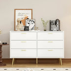 Elegant 6-Drawer Double Dresser with Gold Accents for Stylish Bedroom Storage - image 8