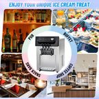 Garvee 2200W Commercial Ice Cream Machine, 3 Flavor Soft Serve Ice Cream Machine, 5.3-7.4 Gal/Hr, with LCD Touch Screen, Automatic Cleaning, High Productivity for Home Snack Bar & Restaurants - image 2