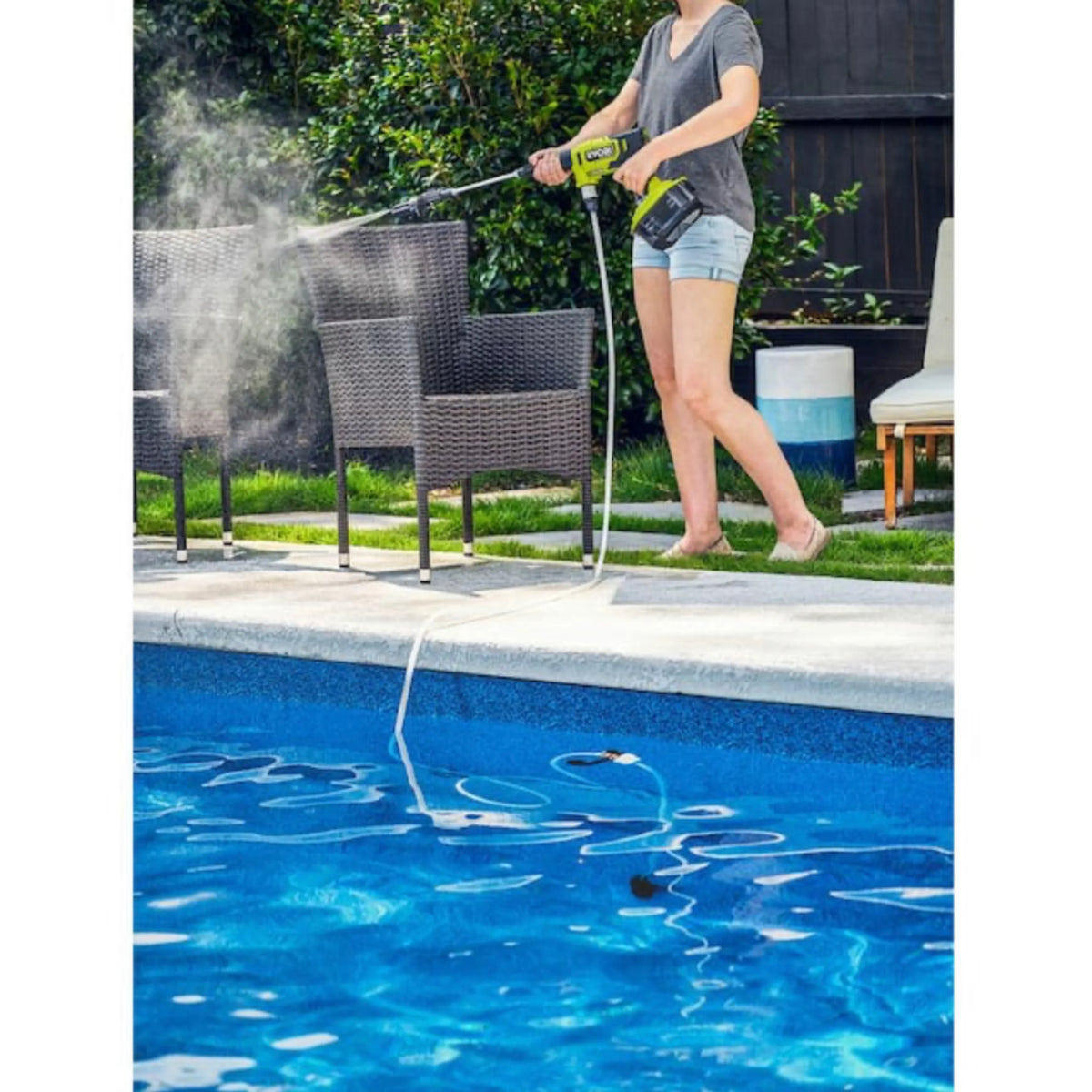 Ryobi ONE+ HP 600 PSI at 0.7 GPM 18V Cordless Electric Cold water Power Cleaner, 20 ft. Siphon Hose - image 5