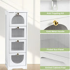Compact Wooden Bathroom Floor Cabinet with 4 Drawers for Storage - image 4