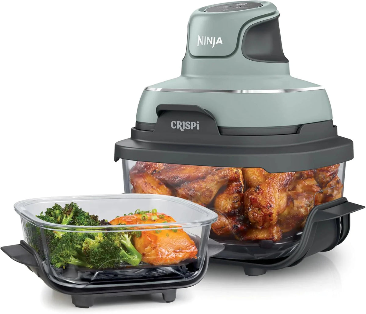 Ninja Crispi 4-in-1 Portable Glass Air Fryer Cooking System, 1500W, 4QT & 6-Cup TempWare Glass Containers with Storage Lids, Microwave, Freezer & Dishwasher Safe - image 4