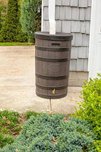 50-Gallon Outdoor Rain Barrel with Wood-Look Finish - image 4