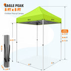 EAGLE PEAK 5x5 Pop up Canopy Tent Instant Outdoor Canopy Easy Set - up Straight Leg Folding Shelter（blue） - image 144