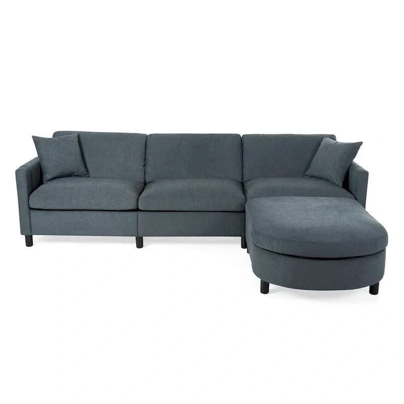 107.87" Sectional Sofa with Removable Seat and Back Cushions, Includes 1 Ottoman - image 7