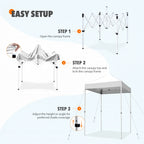 EAGLE PEAK 5x5 Pop up Canopy Tent Instant Outdoor Canopy Easy Set - up Straight Leg Folding Shelter（blue） - image 53
