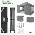 COBIZI 10x20 Heavy Duty Pop up Canopy Tent with 6 sidewalls Easy Up Commercial Outdoor Canopy Wedding Party Tents for Parties All Season Wind & Waterproof Gazebo with Roller Bag,Black(Frame Thickened) - image 84