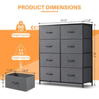 8-Drawer Tall Fabric Dresser for Bedroom - Stylish Closet Organizer Tower with Wooden Top and Metal Frame - image 5