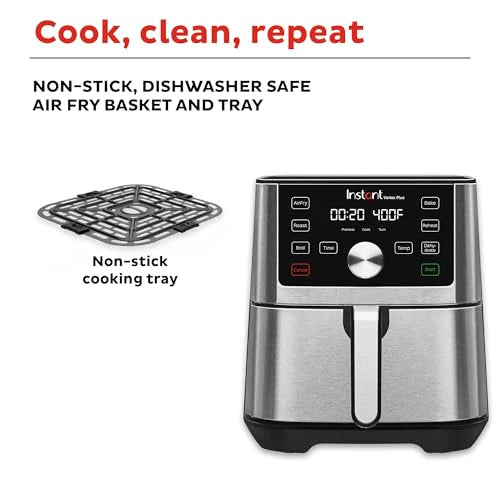 Instant Pot Vortex Plus 6QT XL Air Fryer, 6 in 1, Broils, Dehydrates, Crisps, Roasts, Reheats, Bakes for Quick Easy Meals, 100 In App Recipes, Dishwasher Safe, from the Makers of Instant Pot, Black : Home & Kitchen - image 7