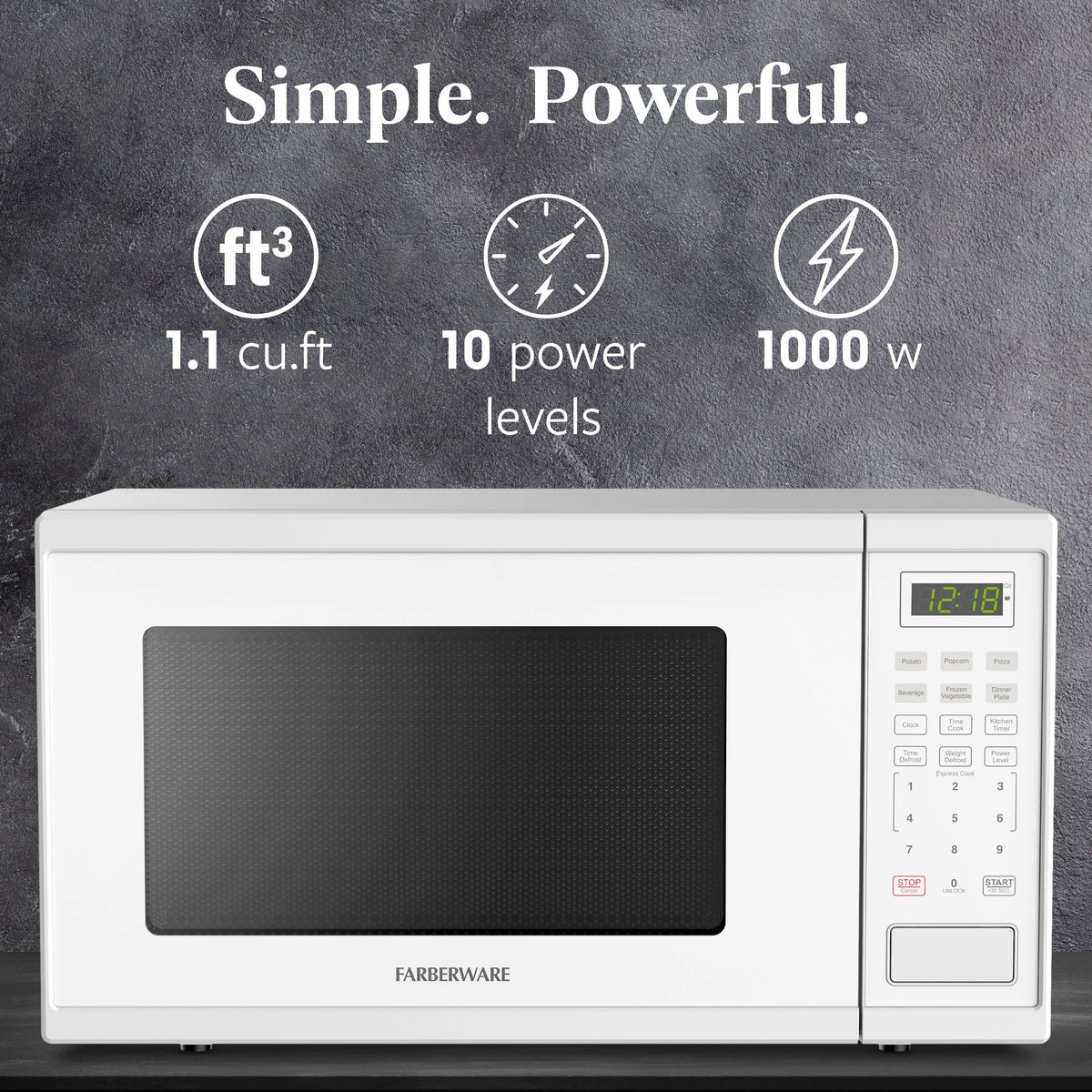 Farberware FMGZ09BKA 0.9 Cu. Ft. Microwave Oven, 900W, Digital Control, LED Display, 6 Cooking Presets, Black - image 29