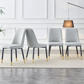 Contemporary Set of 4 Faux Leather Dining Chairs with Cushioned Backrests and Metal Legs – Ideal for Dining Rooms, Living Rooms, and Bedrooms - image 2
