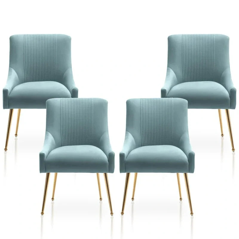 SEYNAR Set of 4 Modern Glam Boucle Velvet Dining or Vanity Chairs with Rear Handle - image 33