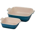Le Creuset Heritage Set of 2 Square Dishes - Deep Teal - image 1