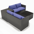 Ainfox 7 Pcs Outdoor Patio Furniture Sofa Set on Sale, Grey Rattan Grey Cushion - image 64
