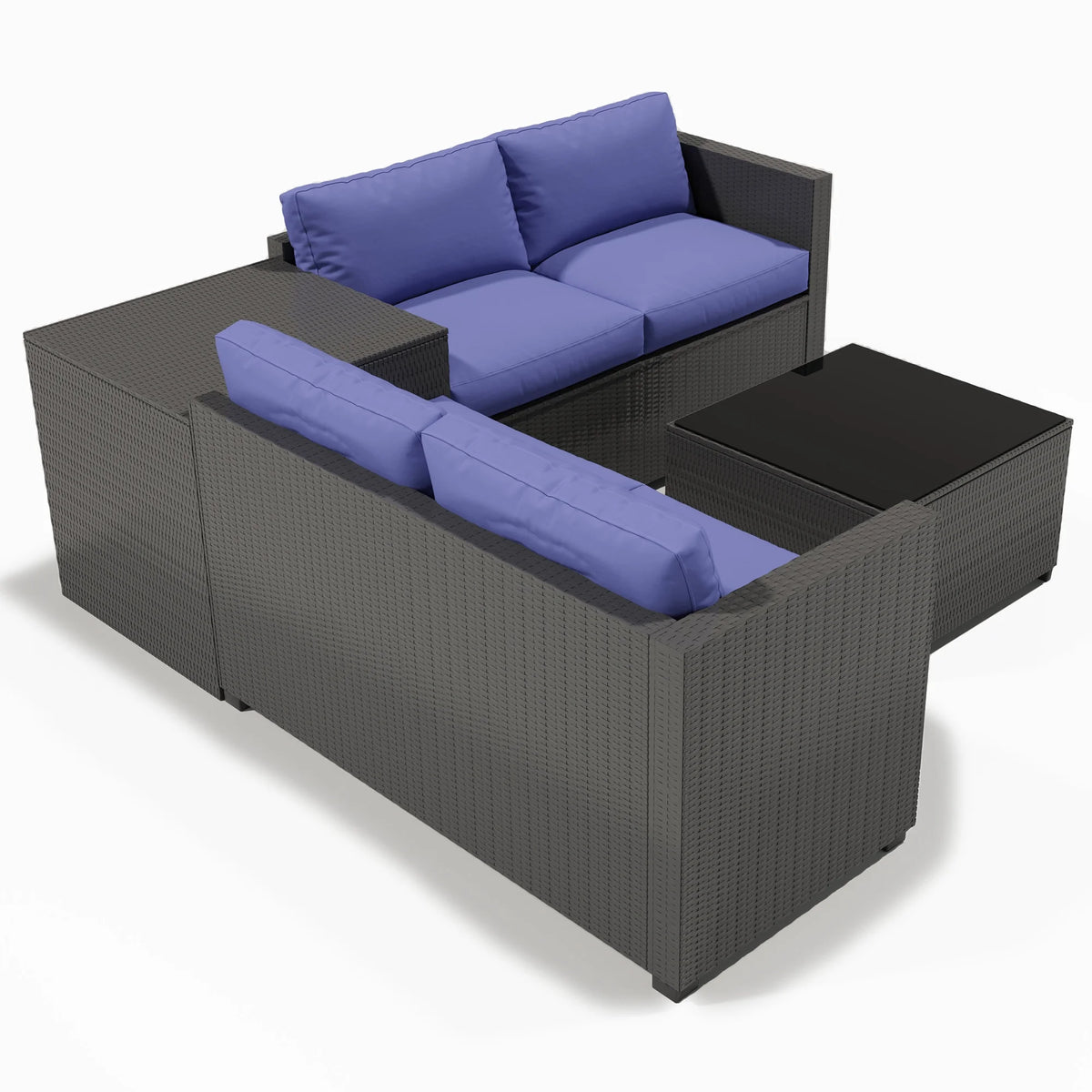 Ainfox 7 Pcs Outdoor Patio Furniture Sofa Set on Sale, Grey Rattan Grey Cushion - image 64