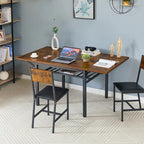 Contemporary Industrial 63.2" Extendable Dining Table with Drop Leaf, Accommodates 6 - image 6