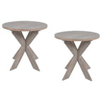 COZAYH Set of 2 Rustic Farmhouse End Tables with Storage Shelf - Vintage Grey French Country Accent Side Tables - image 13