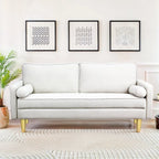Elegant 65-Inch Orange Polyester 2-Seater Loveseat with Side Pockets and Round Cushions - image 19