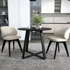 Gymax 36-Inch Round Solid Wood Dining Table for 4 with Pedestal Base - image 6