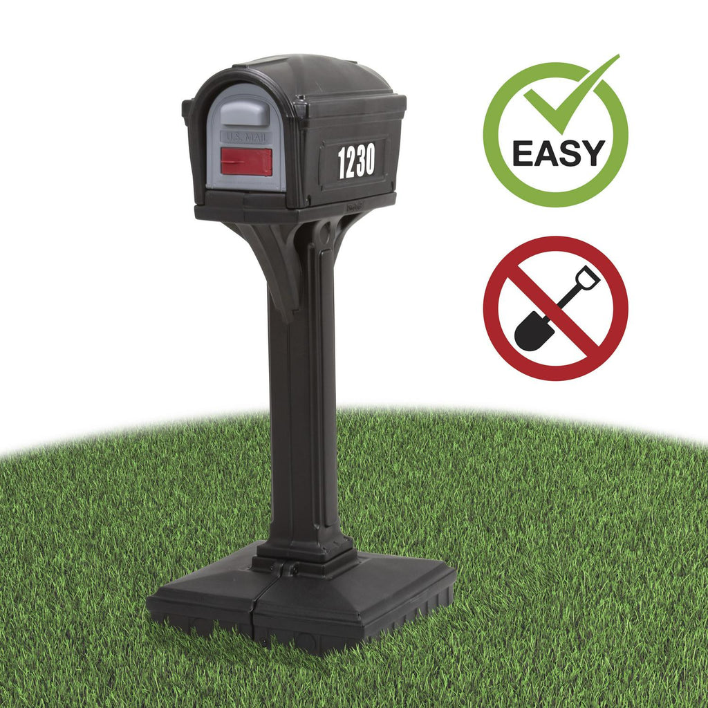 Simplay3 Dig Free Easy Up Classic Black Plastic Mailbox - image 6