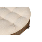 Round Storage Ottoman Coffee Table with Tufted Seat and Wooden Base - image 18