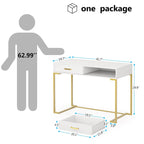 Modern Computer Desk with 2 Drawers - Stylish Study Writing Table with Storage for Home Office - image 7