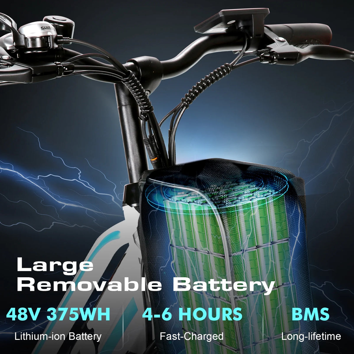 Vivi Electric Bike 26" City Commuter Electric Bike 48V 500W Step - Through Electric Bike 19.8MPH Electric Cruiser - image 32