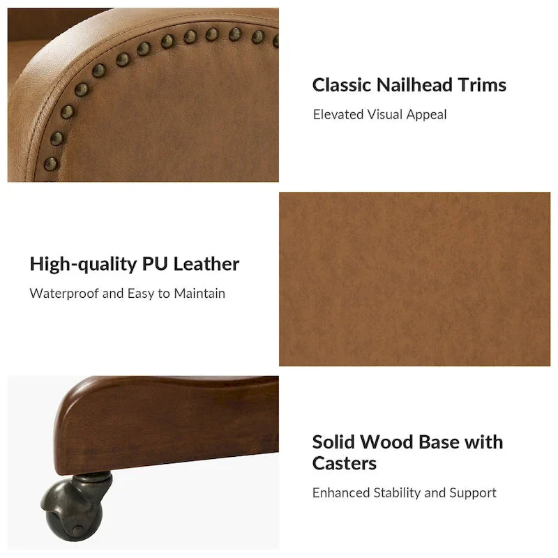 HULALA HOME Pete Adjustable Height Faux Leather Swivel Executive Chair with Tilt Mechanism - image 16