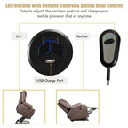 Electric Power Lift Recliner, Leather Massage Reclining Sofa, Elderly Lift Chair with Lumbar Heating & 8 Vibrating Nodes, Cup Holder, USB Port - image 12