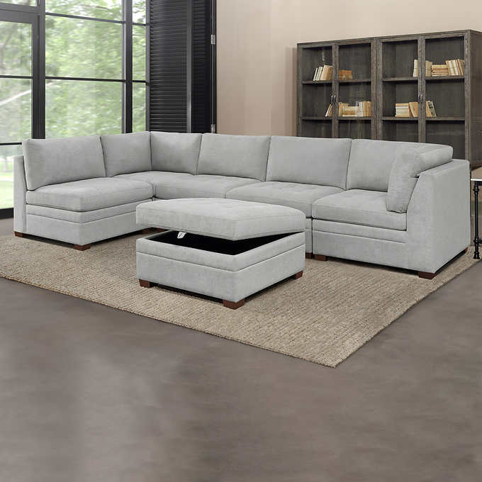Thomasville Tisdale Fabric Sectional with Storage Ottoman - image 15