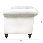 Cream 84.65 Traditional Chesterfield 3-Seater Sofa in PU Leather - image 14