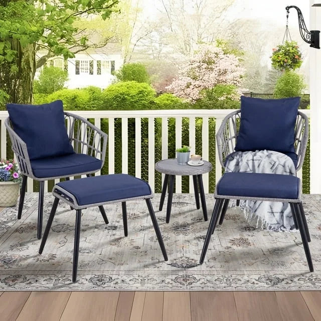 Ainfox 7 Pcs Outdoor Patio Furniture Sofa Set on Sale, Grey Rattan Grey Cushion - image 66