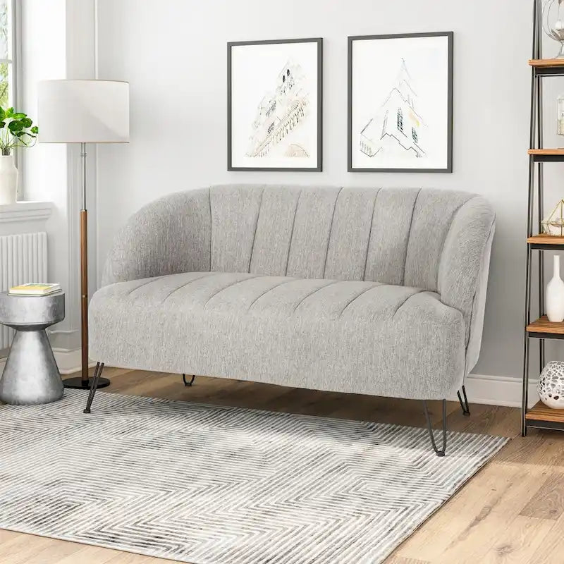 Christopher Knight Home Lupine Contemporary Fabric Loveseat with Hairpin Legs - image 11