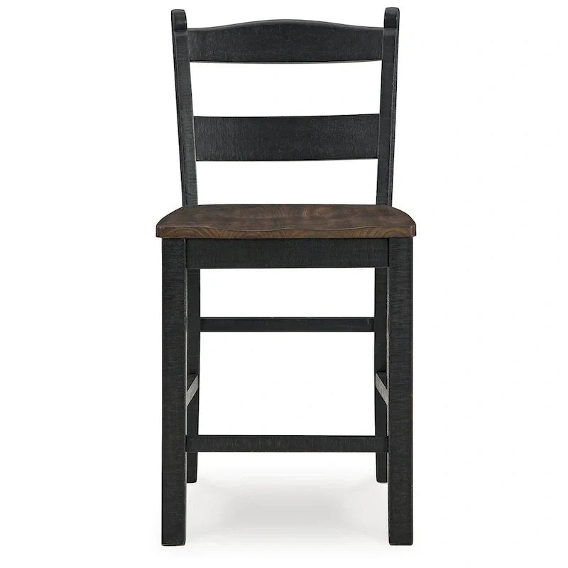 Signature Design by Ashley Valebeck Black and Brown Counter Height Barstool - Dimensions: 20W x 22D x 39H - image 4
